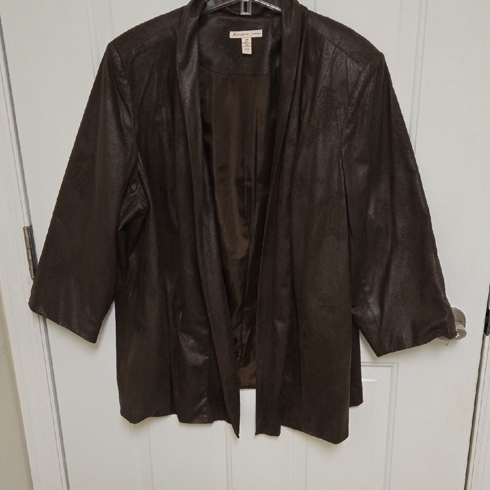JM Collection Dark Brown Women's Blazer